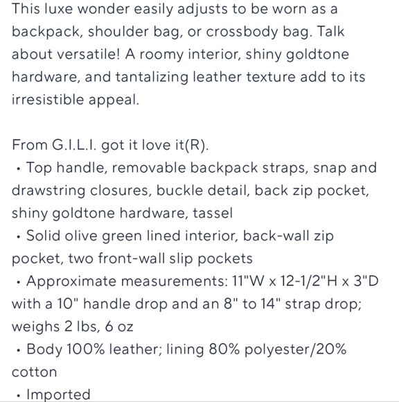 G.I.L.I. Snow Leaopard Convertible Backpack - Picture 11 of 11